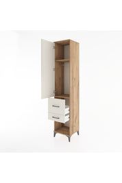 Hyperion Dolap 2 Raflı 2 Çekmeceli Tek Askılı 44x44x221 Çam-Aytaşı