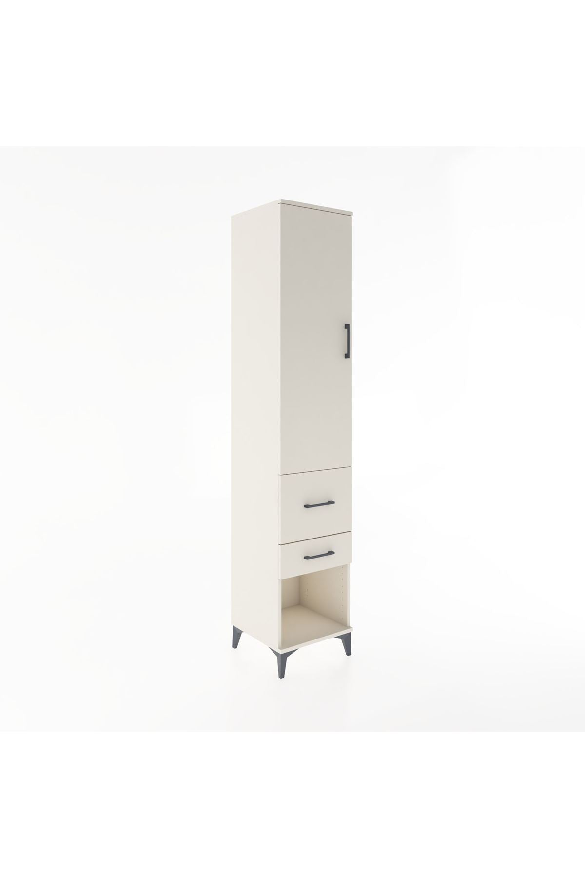 Hyperion Dolap 3 Raflı 2 Çekmeceli Tek Kapaklı 44x44x221 Aytaşı-Aytaşı