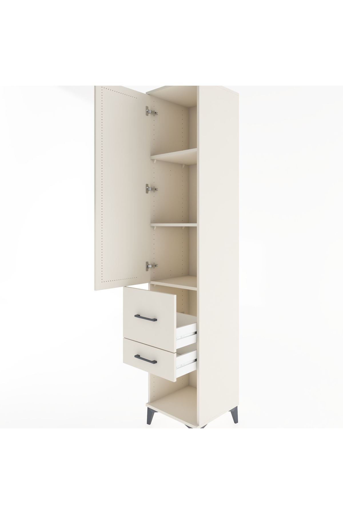 Hyperion Dolap 3 Raflı 2 Çekmeceli Tek Kapaklı 44x44x221 Aytaşı-Aytaşı