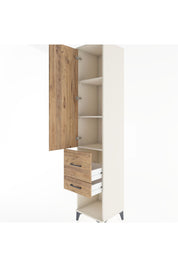 Hyperion Dolap 3 Raflı 2 Çekmeceli Tek Kapaklı 44x44x221 Aytaşı-Çam