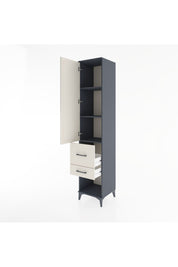 Hyperion Dolap 3 Raflı 2 Çekmeceli Tek Kapaklı 44x44x221 Antrasit-Aytaşı