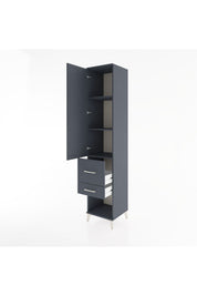 Hyperion Dolap 3 Raflı 2 Çekmeceli Tek Kapaklı 44x44x221 Antrasit-Antrasit