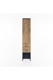 Hyperion Dolap 3 Raflı 2 Çekmeceli Tek Kapaklı 44x44x221 Antrasit-Çam