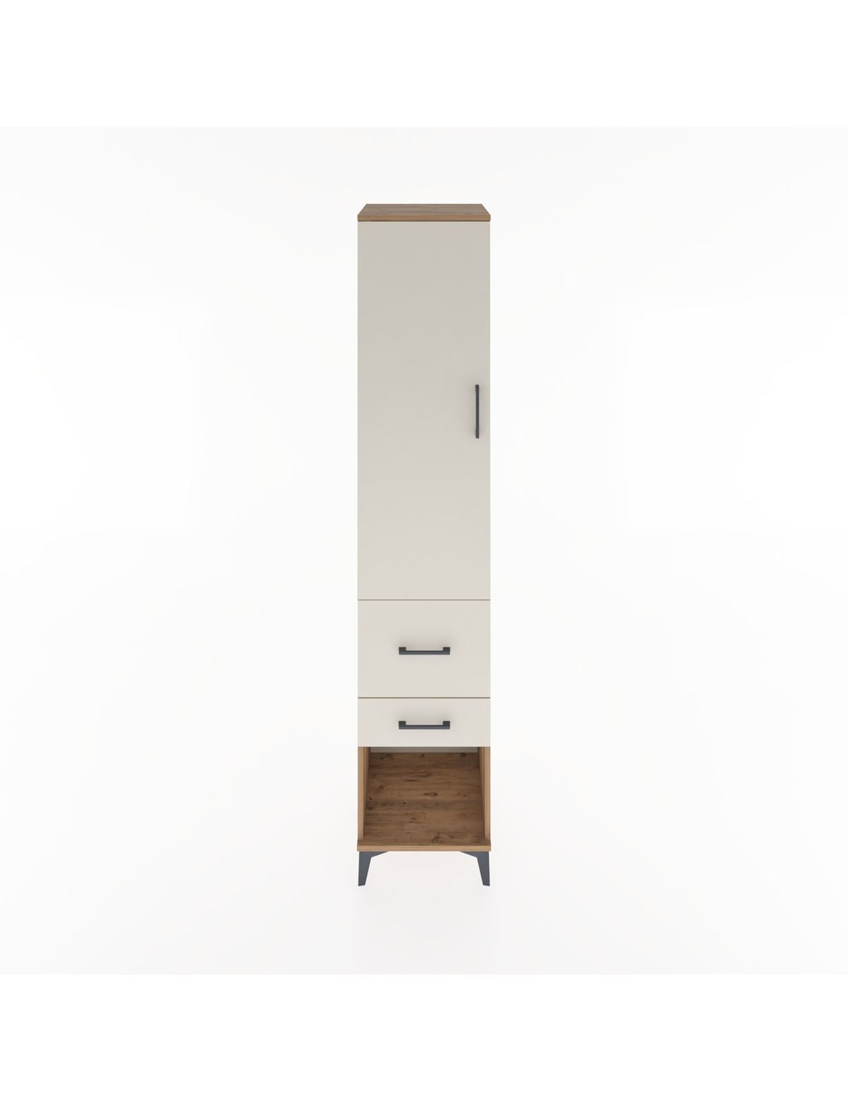 Hyperion Dolap 3 Raflı 2 Çekmeceli Tek Kapaklı 44x44x221 Çam-Aytaşı