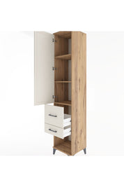 Hyperion Dolap 3 Raflı 2 Çekmeceli Tek Kapaklı 44x44x221 Çam-Aytaşı