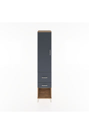 Hyperion Dolap 3 Raflı 2 Çekmeceli Tek Kapaklı 44x44x221 Çam-Antrasit