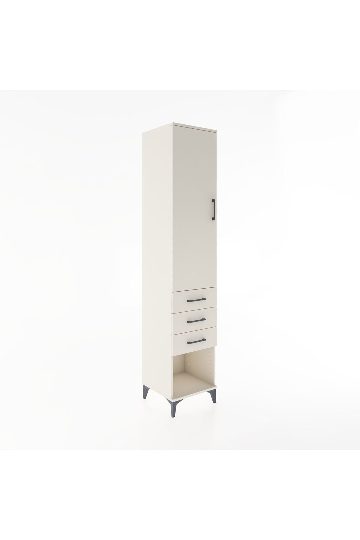 Hyperion Dolap 2 Raflı 3 Çekmeceli Tek Kapaklı 44x44x221 Aytaşı-Aytaşı