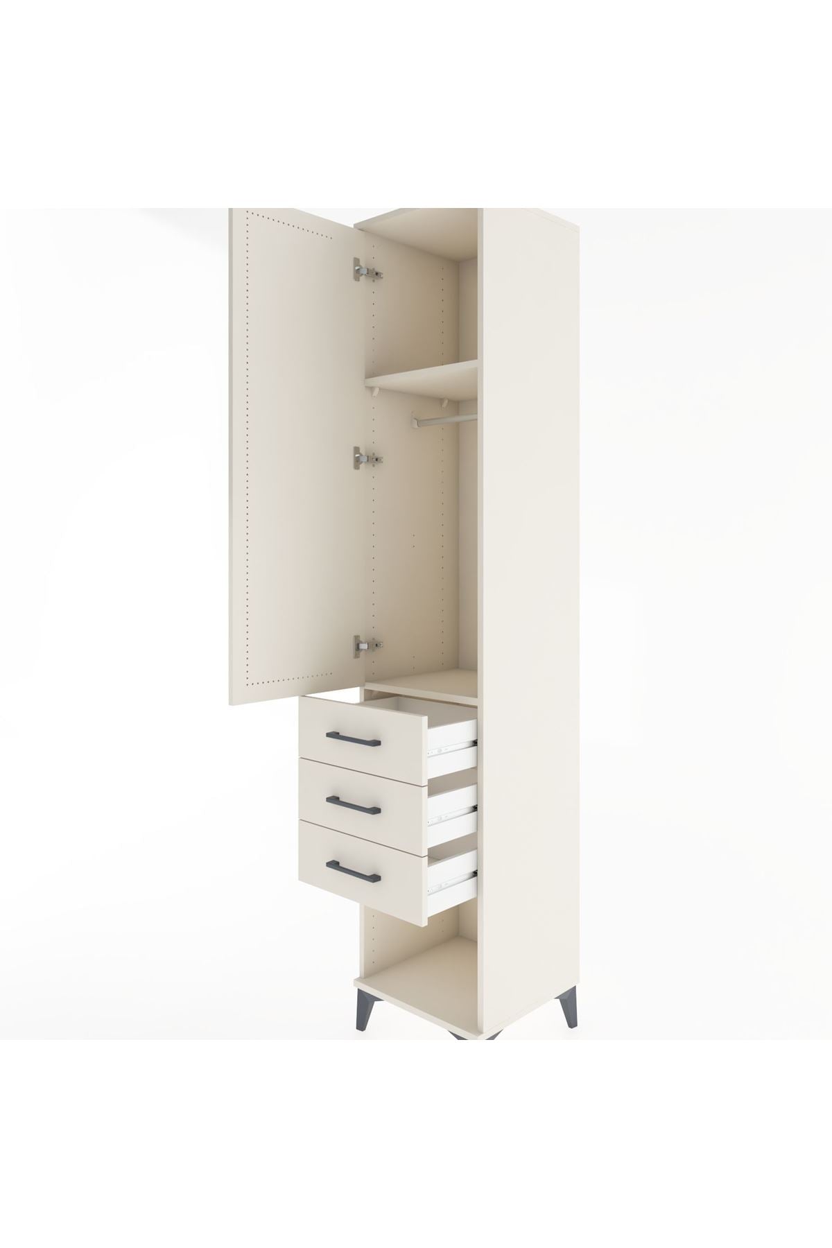 Hyperion Dolap 2 Raflı 3 Çekmeceli Tek Kapaklı 44x44x221 Aytaşı-Aytaşı