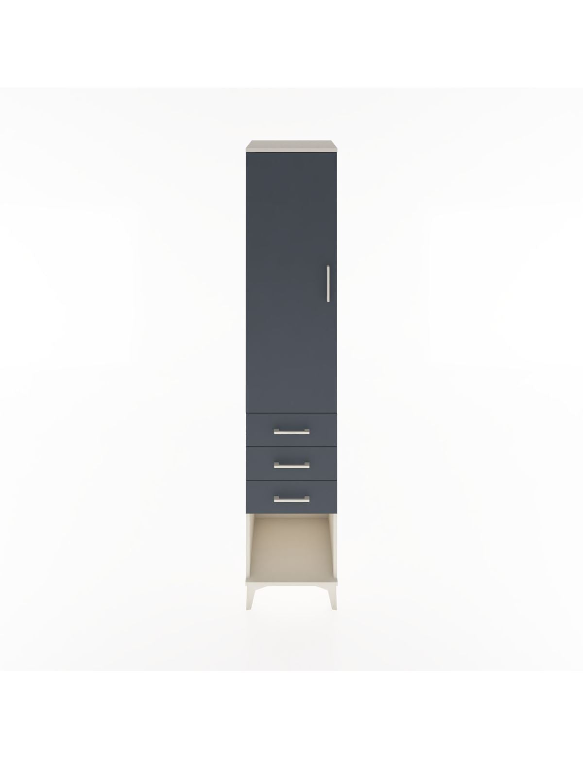 Hyperion Dolap 2 Raflı 3 Çekmeceli Tek Kapaklı 44x44x221 Aytaşı-Antrasit