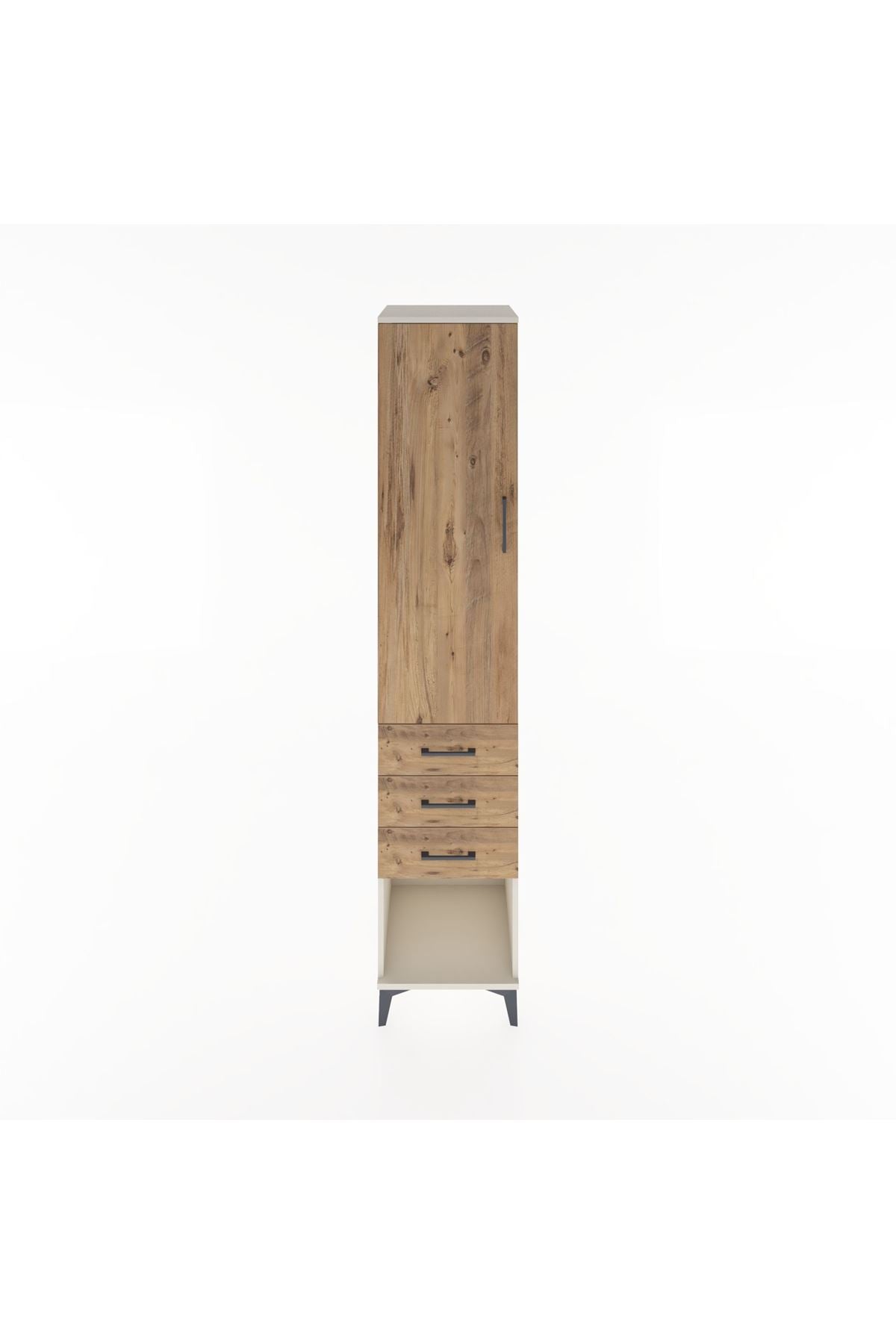 Hyperion Dolap 2 Raflı 3 Çekmeceli Tek Kapaklı 44x44x221 Aytaşı-Çam