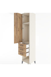 Hyperion Dolap 2 Raflı 3 Çekmeceli Tek Kapaklı 44x44x221 Aytaşı-Çam