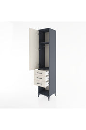 Hyperion Dolap 2 Raflı 3 Çekmeceli Tek Kapaklı 44x44x221 Antrasit-Aytaşı