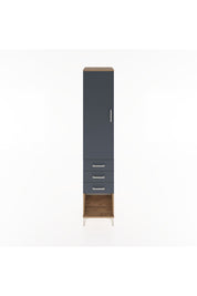 Hyperion Dolap 2 Raflı 3 Çekmeceli Tek Kapaklı 44x44x221 Çam-Antrasit