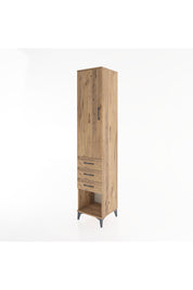 Hyperion Dolap 2 Raflı 3 Çekmeceli Tek Kapaklı 44x44x221 Çam-Çam