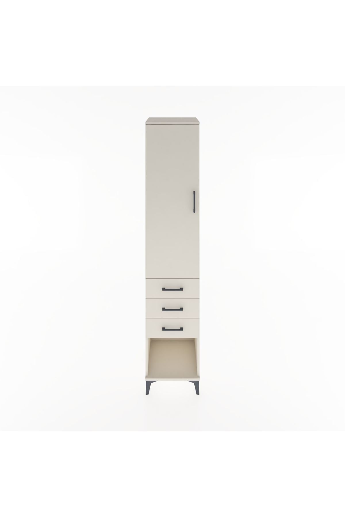 Hyperion Dolap 3 Raflı 3 Çekmeceli Tek Kapaklı 44x44x221 Aytaşı-Aytaşı