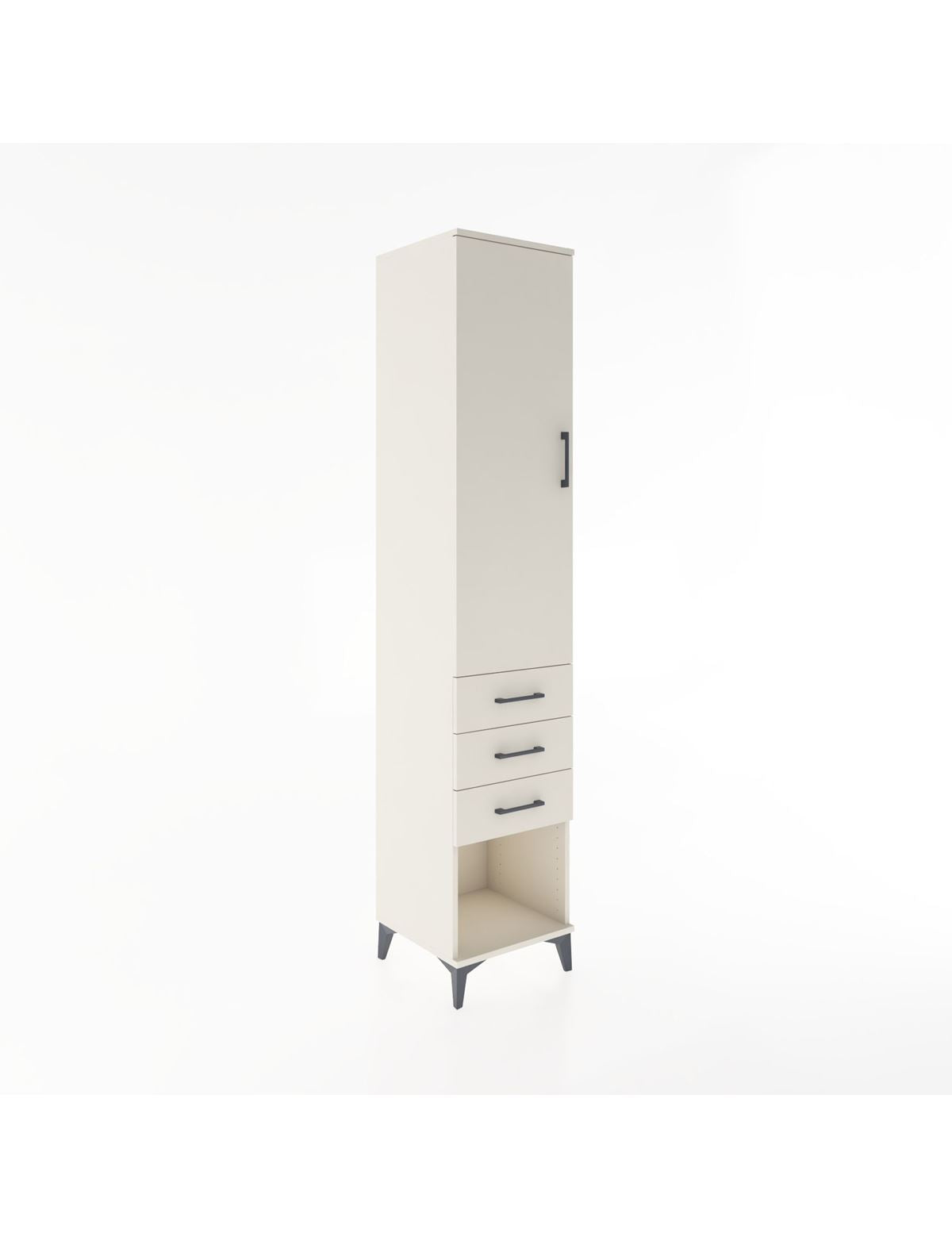 Hyperion Dolap 3 Raflı 3 Çekmeceli Tek Kapaklı 44x44x221 Aytaşı-Aytaşı