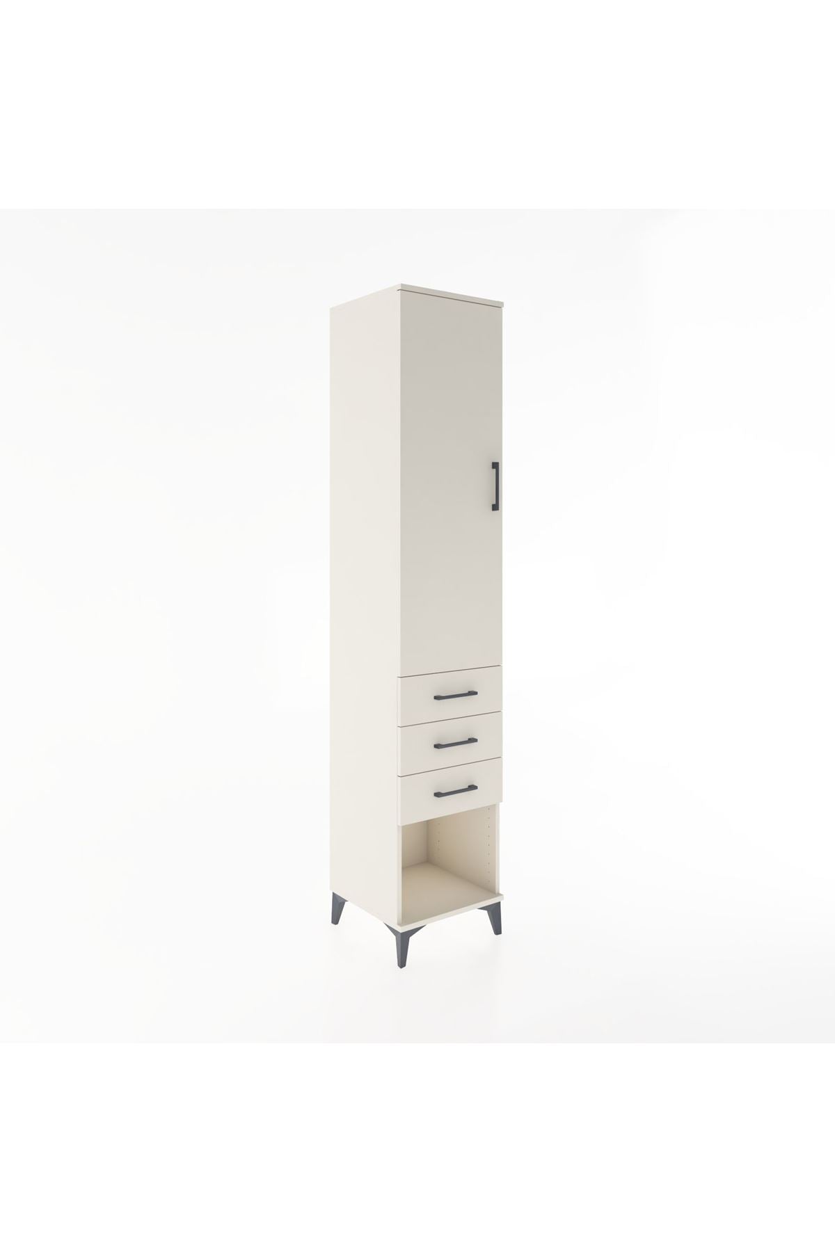 Hyperion Dolap 3 Raflı 3 Çekmeceli Tek Kapaklı 44x44x221 Aytaşı-Aytaşı