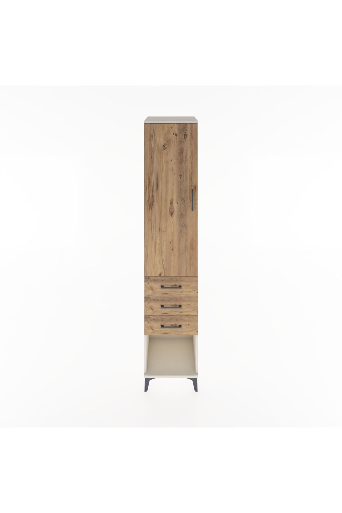 Hyperion Dolap 3 Raflı 3 Çekmeceli Tek Kapaklı 44x44x221 Aytaşı-Çam