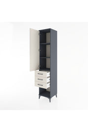 Hyperion Dolap 3 Raflı 3 Çekmeceli Tek Kapaklı 44x44x221 Antrasit-Aytaşı