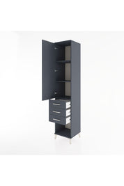 Hyperion Dolap 3 Raflı 3 Çekmeceli Tek Kapaklı 44x44x221 Antrasit-Antrasit