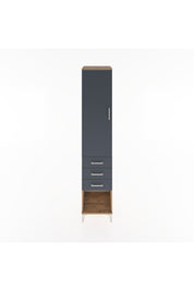 Hyperion Dolap 3 Raflı 3 Çekmeceli Tek Kapaklı 44x44x221 Çam-Antrasit