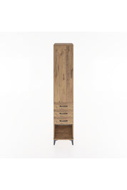 Hyperion Dolap 3 Raflı 3 Çekmeceli Tek Kapaklı 44x44x221 Çam-Çam