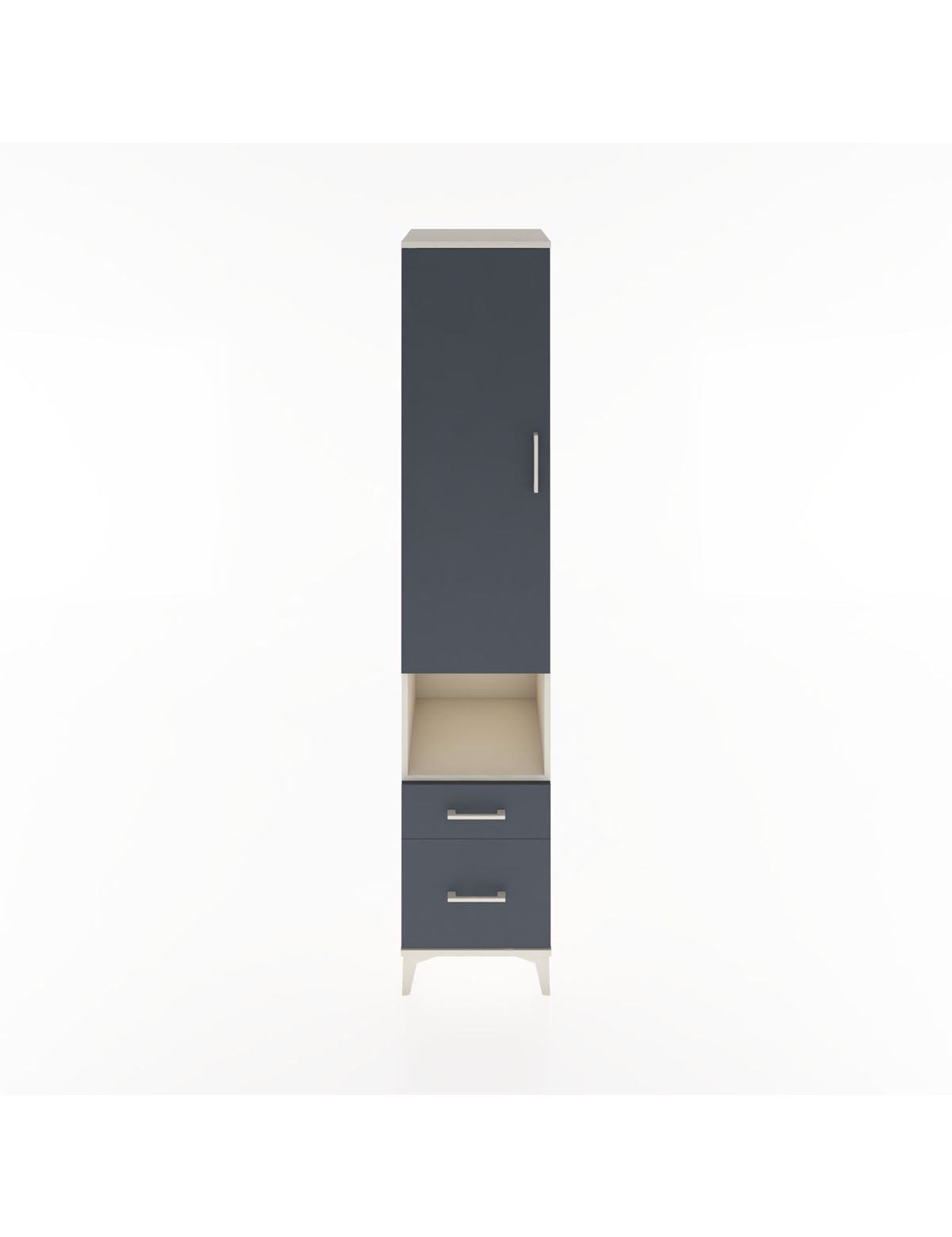 Hyperion Dolap 3 Raflı 2 Çekmeceli Tek Askılı 44x44x221 Aytaşı-Antrasit