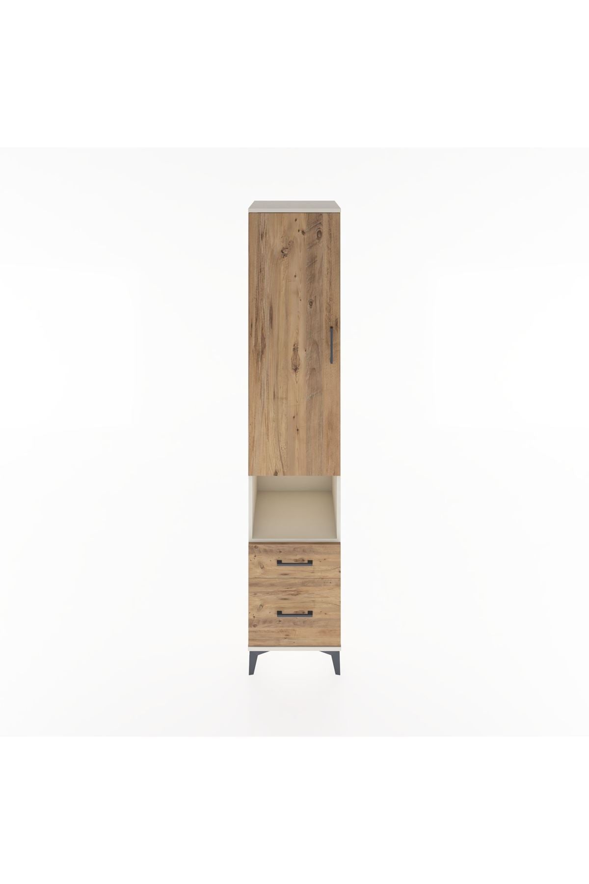 Hyperion Dolap 3 Raflı 2 Çekmeceli Tek Askılı 44x44x221 Aytaşı-Çam