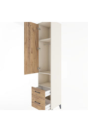 Hyperion Dolap 3 Raflı 2 Çekmeceli Tek Askılı 44x44x221 Aytaşı-Çam