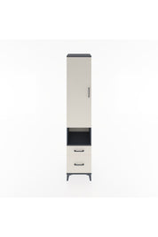 Hyperion Dolap 3 Raflı 2 Çekmeceli Tek Askılı 44x44x221 Antrasit-Aytaşı