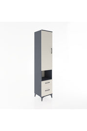 Hyperion Dolap 3 Raflı 2 Çekmeceli Tek Askılı 44x44x221 Antrasit-Aytaşı