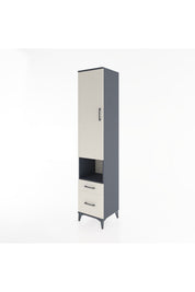 Hyperion Dolap 3 Raflı 2 Çekmeceli Tek Askılı 44x44x221 Antrasit-Aytaşı