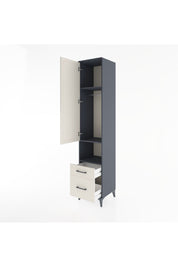 Hyperion Dolap 3 Raflı 2 Çekmeceli Tek Askılı 44x44x221 Antrasit-Aytaşı