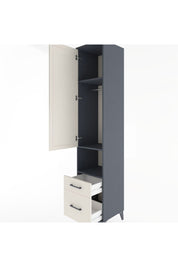 Hyperion Dolap 3 Raflı 2 Çekmeceli Tek Askılı 44x44x221 Antrasit-Aytaşı