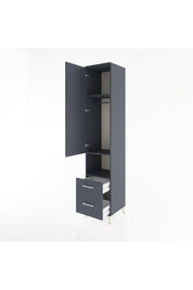 Hyperion Dolap 3 Raflı 2 Çekmeceli Tek Askılı 44x44x221 Antrasit-Antrasit