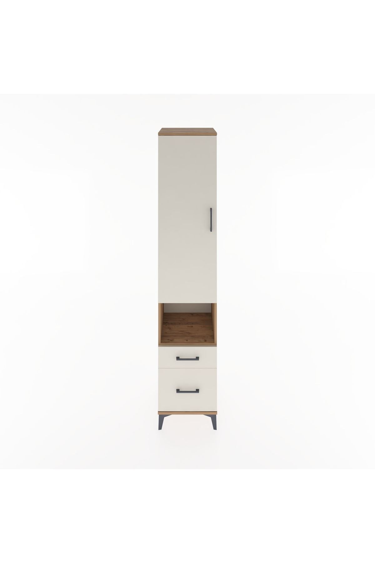 Hyperion Dolap 3 Raflı 2 Çekmeceli Tek Askılı 44x44x221 Çam-Aytaşı