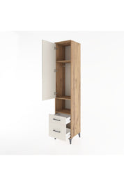 Hyperion Dolap 3 Raflı 2 Çekmeceli Tek Askılı 44x44x221 Çam-Aytaşı