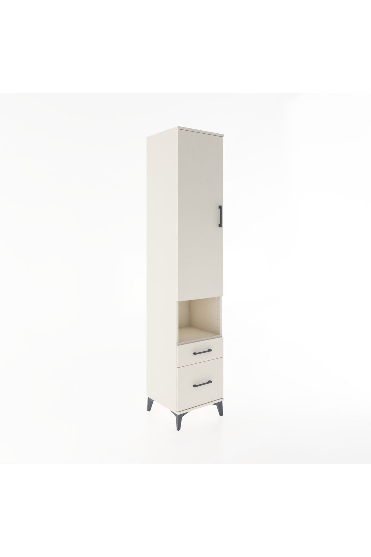 Hyperion Dolap 4 Raflı 2 Çekmeceli Tek Kapaklı 44x44x221 Aytaşı-Aytaşı