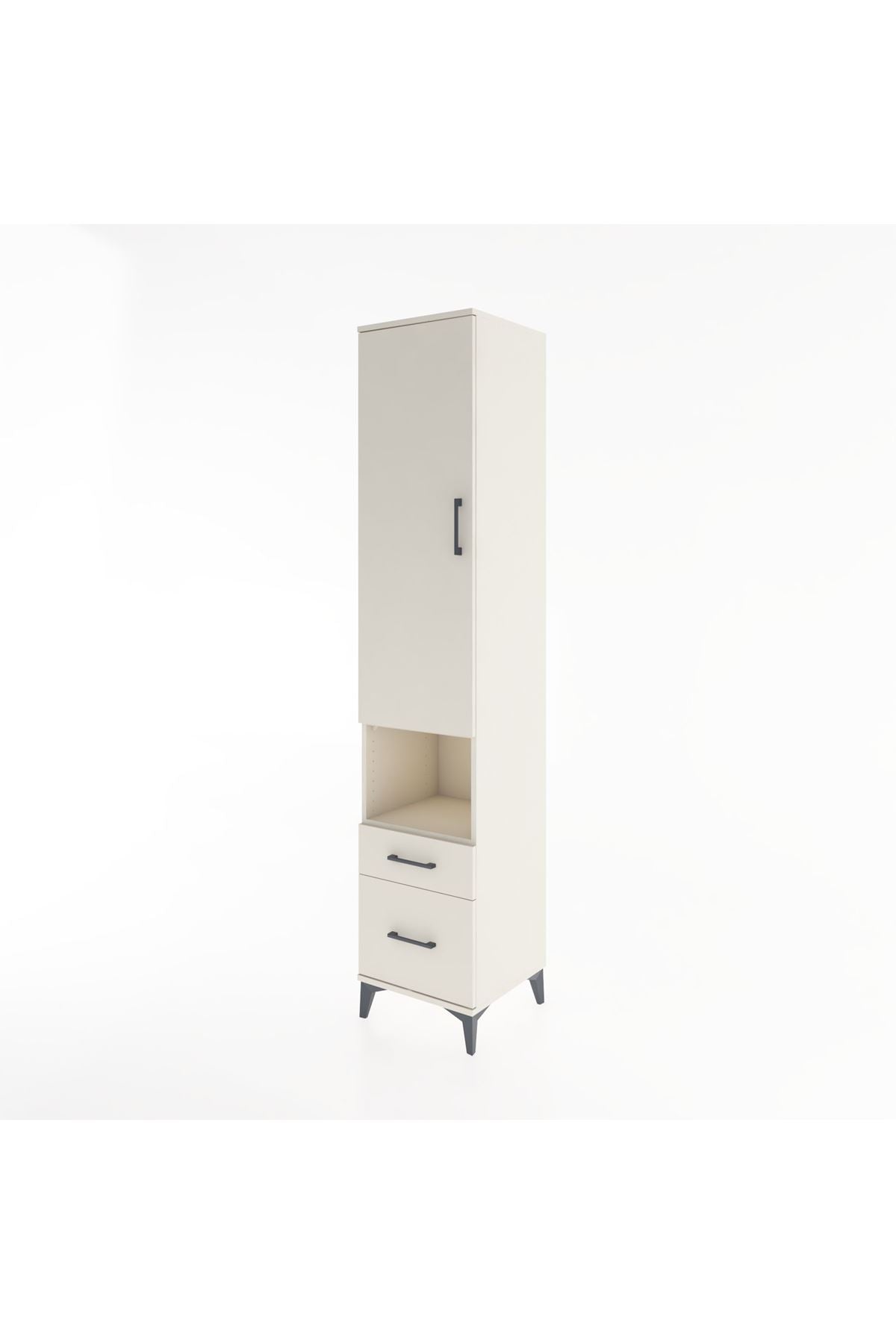 Hyperion Dolap 4 Raflı 2 Çekmeceli Tek Kapaklı 44x44x221 Aytaşı-Aytaşı