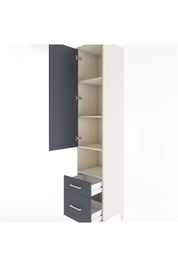 Hyperion Dolap 4 Raflı 2 Çekmeceli Tek Kapaklı 44x44x221 Aytaşı-Antrasit