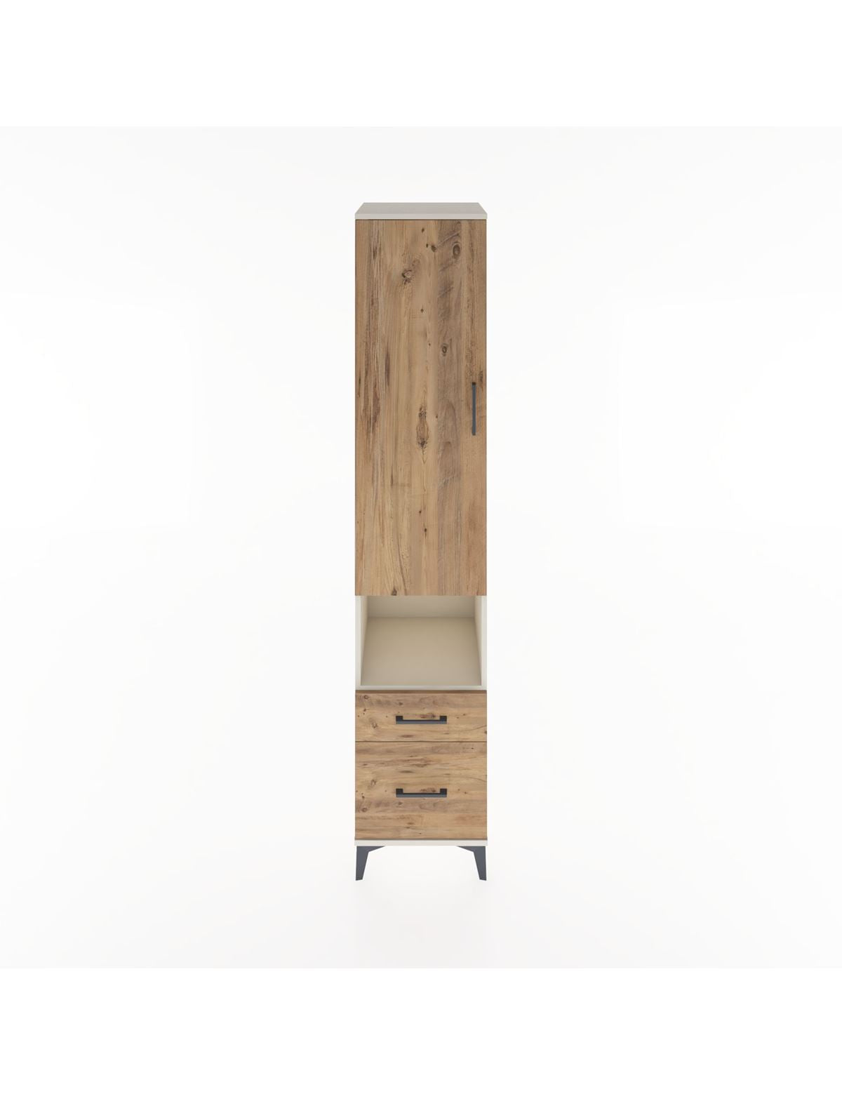 Hyperion Dolap 4 Raflı 2 Çekmeceli Tek Kapaklı 44x44x221 Aytaşı-Çam