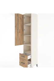 Hyperion Dolap 4 Raflı 2 Çekmeceli Tek Kapaklı 44x44x221 Aytaşı-Çam