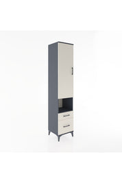 Hyperion Dolap 4 Raflı 2 Çekmeceli Tek Kapaklı 44x44x221 Antrasit-Aytaşı