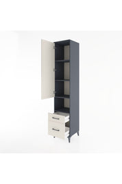 Hyperion Dolap 4 Raflı 2 Çekmeceli Tek Kapaklı 44x44x221 Antrasit-Aytaşı