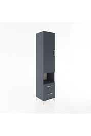 Hyperion Dolap 4 Raflı 2 Çekmeceli Tek Kapaklı 44x44x221 Antrasit-Antrasit
