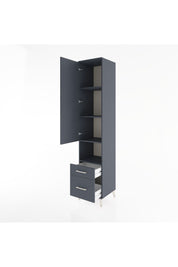 Hyperion Dolap 4 Raflı 2 Çekmeceli Tek Kapaklı 44x44x221 Antrasit-Antrasit
