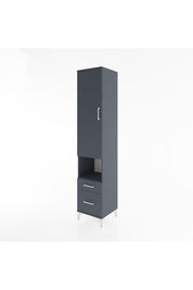Hyperion Dolap 4 Raflı 2 Çekmeceli Tek Kapaklı 44x44x221 Antrasit-Antrasit