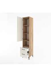 Hyperion Dolap 4 Raflı 2 Çekmeceli Tek Kapaklı 44x44x221 Çam-Aytaşı