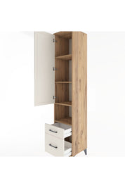 Hyperion Dolap 4 Raflı 2 Çekmeceli Tek Kapaklı 44x44x221 Çam-Aytaşı