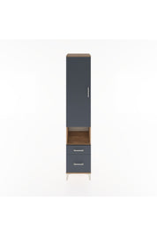 Hyperion Dolap 4 Raflı 2 Çekmeceli Tek Kapaklı 44x44x221 Çam-Antrasit